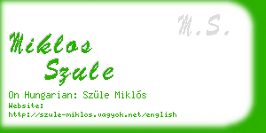 miklos szule business card